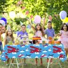 51 Pcs Airplane Party Supplies Airplane Aircraft Disposable Paper Dinner Plates Napkins Forks Table Cloth Dinnerware for Aviation Theme Boys Baby Shower 1st 2nd 3rd 4th Bday Party Decorations