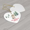 Personalized Name Custom Year Golden Retriever Puppy Cream First 2025 Christmas Tree Ornaments Gifts Decorations Winter Landscape Heart Ceramic