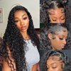 Espive 13x4 Deep Wave Lace Front Wigs Human Hair Pre Plucked 180% Density HD Lace Front Wigs Human Hair Deep Wave Frontal Wig Glueless Wig 22 Inch