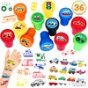 36PCS Transportation Party Favors 24 Tattoos Sticker 12 Stamp Set - Ideal Car Train Plane Themed Birthday Card Decorations Supplies Goodie Bag Cute Rewards for Boys Classroom Gifts Baby Shower Prizes