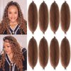 Marley Hair 24 Inch Kinky Braiding Hair 8 Packs Springy Afro Twist Hair 30# Wrapping Hair for Soft Locs Brown Cuban Twist Hair Color 30 Pre Fluffed Spring Twist Hair for Braiding Passion Twist Hair