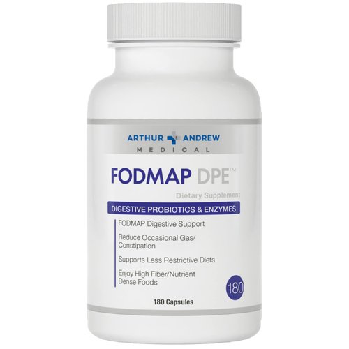 Arthur Andrew Medical - FODMAP DPE, Digestive Probiotics and Enzymes, Relief for FODMAP Intolerance and Highly Fermentable Foods, Vegan, Non-GMO, 180 Capsules