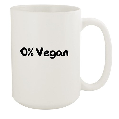 0% Vegan - Ceramic 15oz White Mug, White