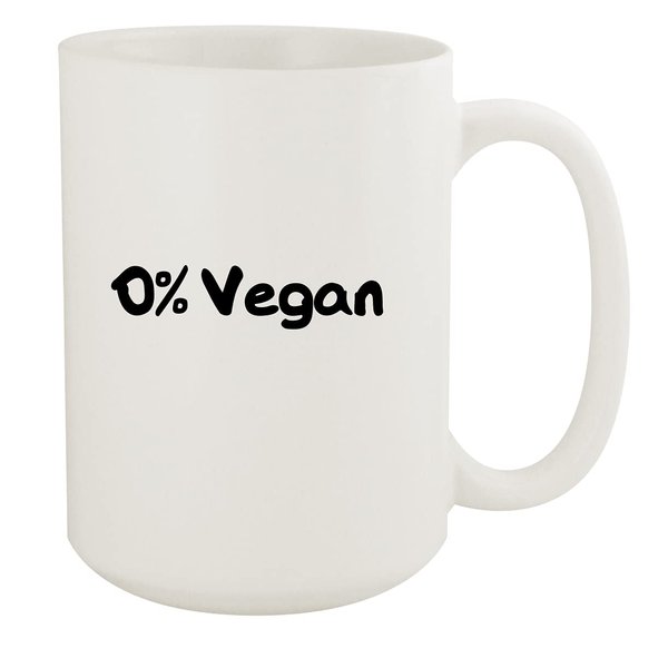0% Vegan - Ceramic 15oz White Mug, White