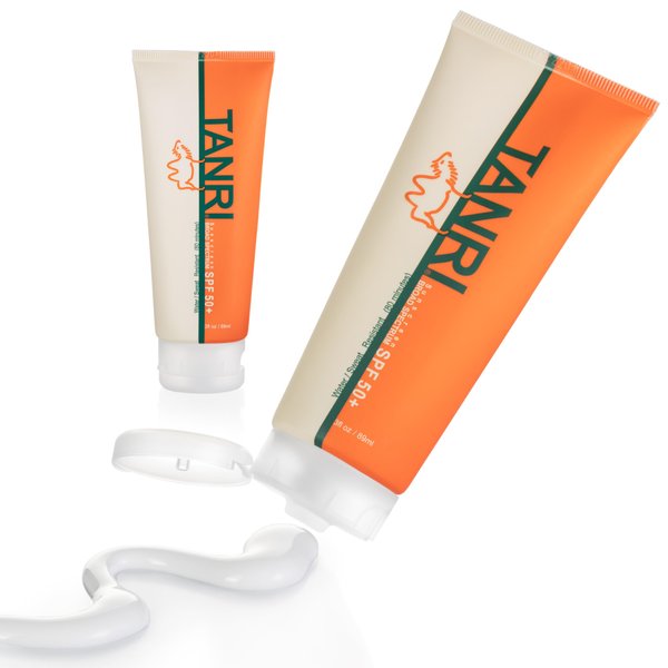 TANRI SPF50+ Reef Safe Sunscreen for Face and Body; Hydrating & Moisturizing Sunscreen Lotion; Water & Sweat Proof, Octinoxate & Oxybenzone Free; Broad Spectrum UVA/UVB Protection; 3 fl. oz. (2-Pack)