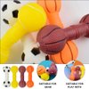 POPETPOP 4Pcs Dog Molar Chew Toys, Dog Squeaky Barbell Toys, Vinyl Dumbbell Dog Toy for Teething Playthings, Pet Squeaky Toys for Puppy