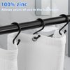 BellRhein Shower Curtain Hooks Rings, 12 Pack Metal S Hooks Rust Proof for Hanging Bathroom Shower Curtain Liner/Outer Curtains, Clothing Jeans Plants Hooks (Black)