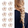 10 Pcs Mini Diamond Hair Claw Clips,Small Hair Clips Flower Hairpins Hair Accessories for Women,Girls,Sweet Mini Barrettes Hair Styling Accessories for Photograph,Daily,Party,Wedding (white)
