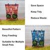 RMNHPTK Rabbit Hay Feeder Bag, Guinea Pig Hay Feeder for Cage Small Animal Hanging Feeding Bags Rabbit Hay Dispenser Storage for Rabbits Guinea Pigs Bunnies Chinchillas (Red,Dark Blue, 2 Hole)