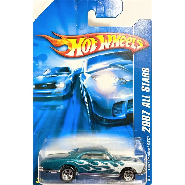Hot Wheels - 2007 Hot Wheels Stars - 1967 Pontiac GTO - #137/156 - Green w/ White Flames - Limited Edition - Collectible
