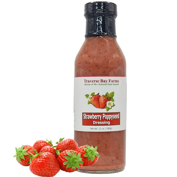 Traverse Bay Farms Nationally Award-Winning Salad Dressings (Strawberry Poppyseed, 1 Bottle)