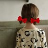 Red Velvet Ribbon Hair Bow Clips 4" Christmas Valentines New Year Gift Fall Alligator Barrettes Hair Pins Party Dress outfit Decor Accessory for Teen Toddler Girls Kids Women
