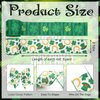 Threetols 2 Rolls 10 Yards St. Patrick's Day Wired Edge Ribbon, 2.5inch Green Shamrock Hat Burlap Ribbon, Horseshoe Lucky Clover Green Stripe Ribbon for Irish Holiday DIY Craft Wreath Bow Party Decor