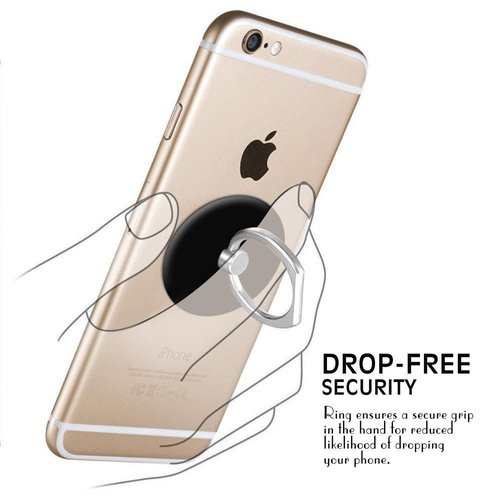 360 Degree Finger Stand Cell Phone Ring Holder Car Mount with Hook for Smartphone-Lavender Purple yin yang Lotus Flower Mandala