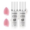 2PCS Color Changing Foundation,Full Coverage Foundation Long Lasting Flawless Liquid Foundation Set with 2 Cosmetics Sponge,Non-Greasy Liquid Cover Concealer Foundation Nude Makeup Base 30ml