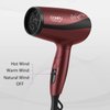 CONFU Compact Hair Dryer, 1600W Ceramic Tourmaline, Travel Hair Dryer with Folding Handle, Lightweight Blow Dryer for Fast Drying (Red Brown