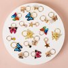 Qianyu 20 Pcs Gold Butterfly Hair Clips Spring Hair Jewelry Dreadlock Accessories Beautiful Colorful Butterflies Metal Pendant Charms No Slip Braid Clips Gifts for Women and Teens Girls
