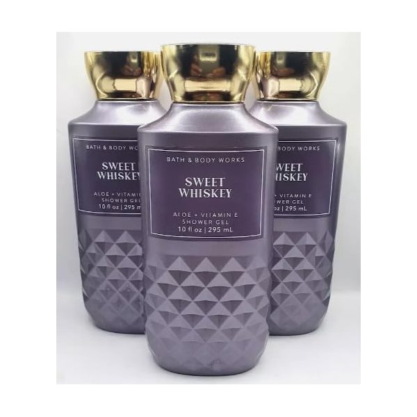 Bath & Body [3 Pack] SHOWER GEL/BODY WASH 10 FL OZ / 295 mL (Packaging may vary) (Full Size, SWEET WHISKEY)