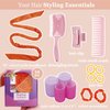 Heatless Curls Headband, Hair Rollers for Heatless Curls, 70" Velvet Heatless Curlers for Women Girls Overnight Curls, No Heat Hair Curlers to Sleep In - Orange