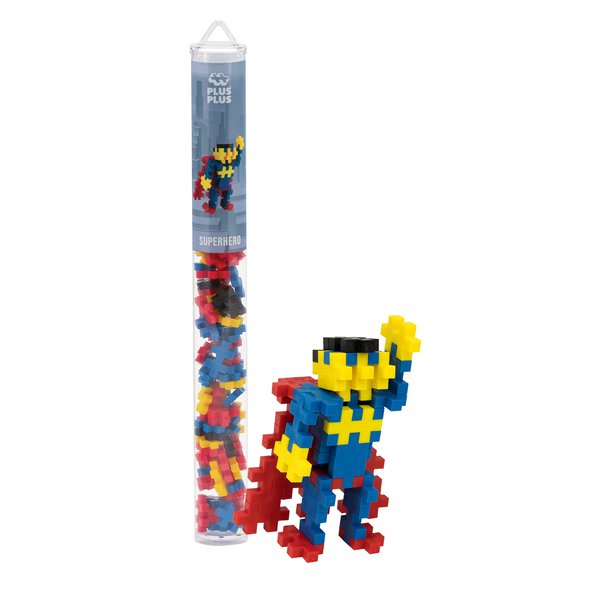 Plus Plus 3D Puzzle Cryptid Construction Building Block Set, Fun Fantasy Figures Stem Toys for Kids, 70 Interlocking Pieces - Superhero Mini Maker Tube
