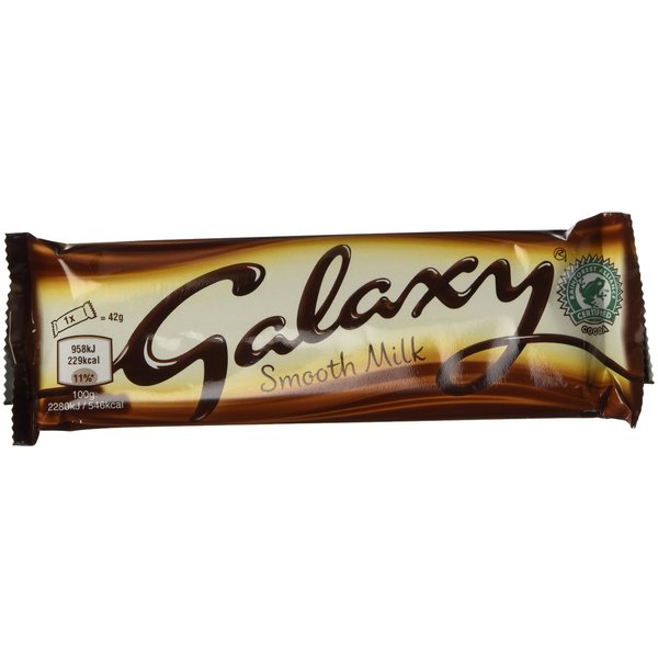 Galaxy, Smooth Milk Chocolate Bar Single 42g Bar (Pack of 24)
