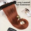 ALXNAN Clip in Hair Extension, 7PCS Hair Extension Thick Long Stright Layered Hair Extensions Copper 20 Inch Invisible Lace Weft Hair Extensions for Women