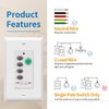 Universal UC9050T Ceiling Fan Remote Control Kit, Adjustable 3 Speed, Light Dimmer Wall Remote Switch, Compatible with UC9050T 53T 35T HD5 Neutral Wire is no Required. (with Receiver)