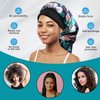 3 Pcs Long Satin Bonnet Sleep Cap,Extra Long Bonnet for Braids,Comfortable Braid Bonnet for Sleeping,Silk Bonnet for Women Dreadlocks,Long Hair,Soft Elastic Band (Black, Green, Red)