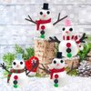 Christmas Snowman DIY Craft Kit, 12 Snowman Foam Balls Build a Snowman Crafts Accessories Build a Snowman Kit Indoor Decorations for Xmas Party Decor Supply