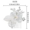Foyte Pearl Flower Hair Comb Wedding Crystal Hair Comb Silver Hair Accessories for Women and Brides
