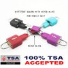 DUALCROWN 4 Pack Neon Square Suitcase Lock TSA Approved Lock+Key Padlock, Luggage Lock TSA Approved or TSA Approved Travel Lock for Luggage, Suitcase, Carry On, Backpack, Laptop Bag.