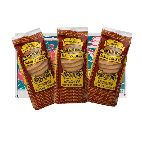 The Original Maui Hawaii CookKwees Cookies (Chocolate Chip Macadamia Nut 3pk.)