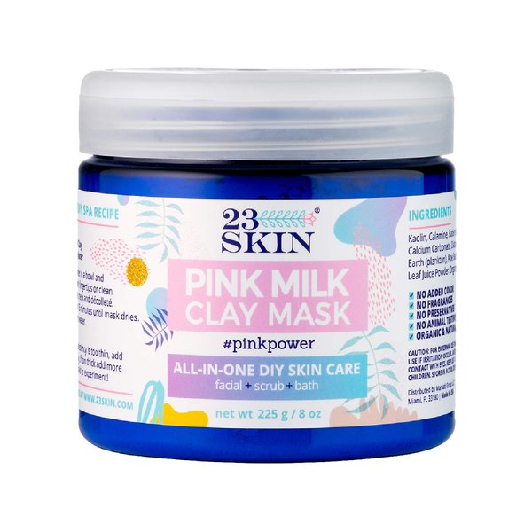 23SKIN Pink Milk Clay Mask, Clean Beauty Skincare for Sensitive and Problem Skin, Reduce Redness Clay Mask with Natural Lactic Acid, Organic Aloa and Purifying Kaolin Clay, 8 Oz