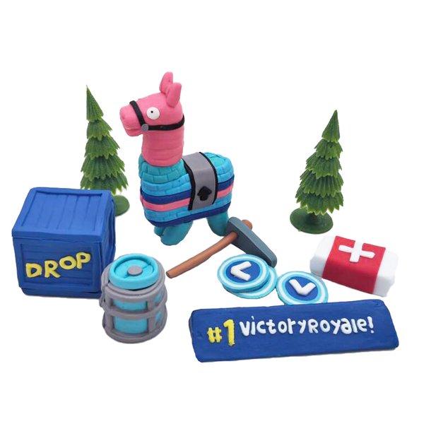 11Pcs Video Game Cake Toppers Battle Royale Llama Boys Cake Decoration For Birthday Party Game Birthday Handmade DIY Cake Decor