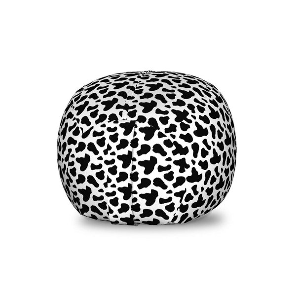 Ambesonne Cow Print Storage Toy Bag Chair, Animal Hide Pattern Spots Farm Life Cattle Camouflage Animal Skin, Stuffed Animal Organizer Washable Bag, Small Size, Charcoal White