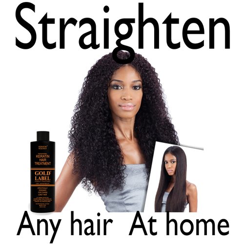 Gold Keratin Treatment Blowout Brazilian Hair Super Enhanced Winning Formula All Types & Colors Incl Blondes, Bleached, Coarse, Curly, Black African, Dominican (8oz)