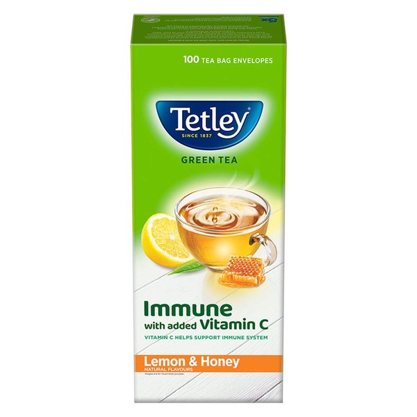 Tetley 1 Green Tea, Lemon And Honey, 100 Tea Bags