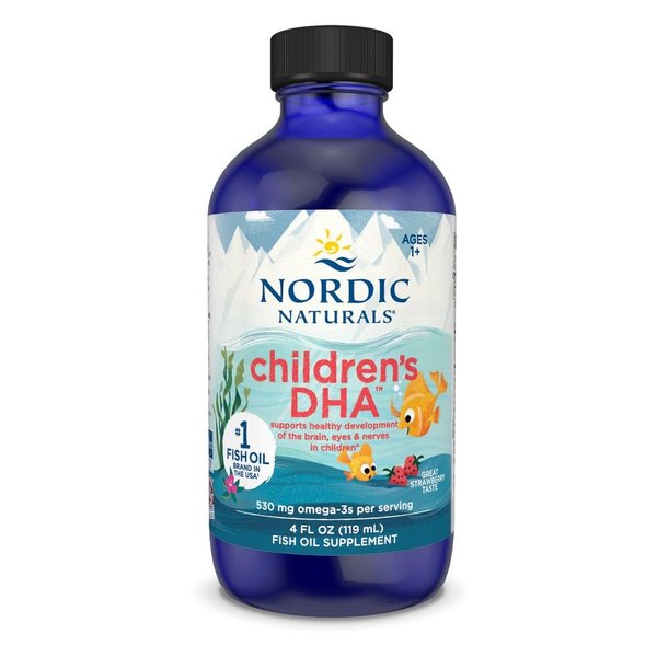 Nordic Naturals Children’s DHA, Strawberry - 4 oz for Kids- 530 mg Omega-3 with EPA & DHA - Brain Development & Function - Non-GMO - 48 Servings