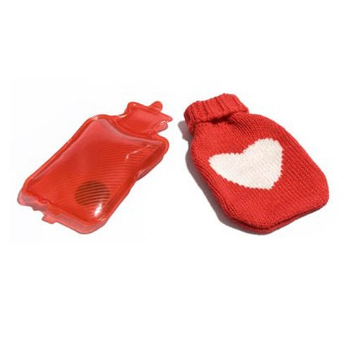 Mini Hottie Hand Warmer Re-usable Knitted Hand Warmer Hot Pack, Heart Red