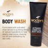 Woody's Detoxifying Activated Charcoal Body Wash with Walnut Extracts, Exfoliating Formula, Deep Clean, 8 Fl Oz