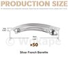 Wokape 50Pcs 3.94 Inch French Barrette Hair Clips, 100mm Metal Blank Hair Clips for Salon DIY Hair Accessories