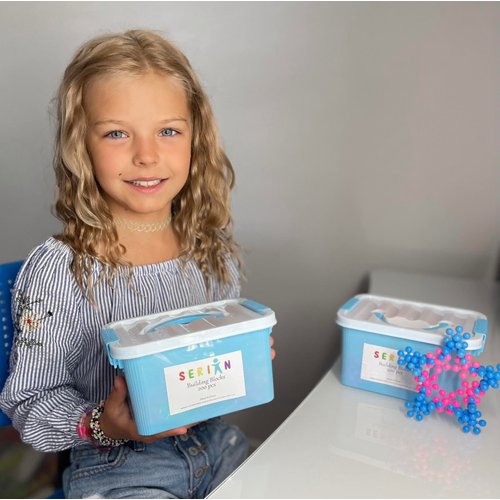 Serian 200 Pieces STEM Interlocking Building Blocks Set, Preschool Educational Building Toys for Kids Age 3+, Kindergarten STEM Toys for Boys and Girls, Elementary School Gift Creative Building Blocks