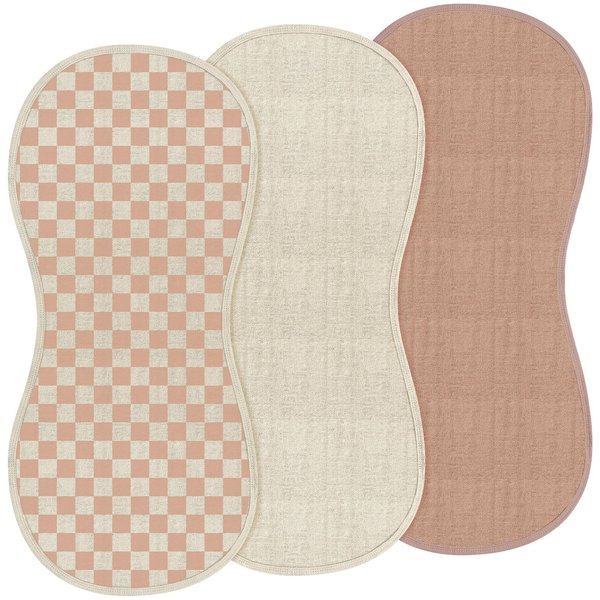 Hahafelt 3 Pcs Changing Pad Liners Fits in Peanut Shape Changing Pad Waterproof Diaper Changing Pad Organic Cotton Peanut Changing Pad are Warm on a Baby's Back, Washable Reusable(Checker Style)