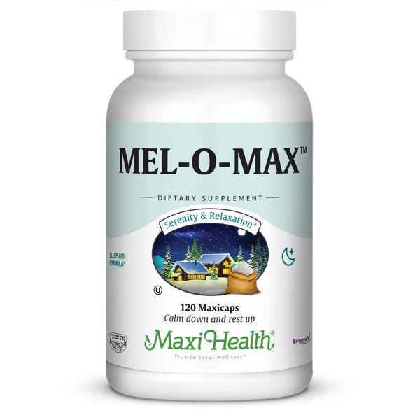 Maxi Health Mel-O-Max - Melatonin - with Valerian Root - Sleep Aid - 120 Capsules - Kosher