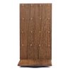 Ikee Design Wooden Rotating Two-Sided Jewelry Display Stand, Rotating Organizer with 32 Hooks for Store, Earring Display with Hooks, KeyChain Display, Brown color, 9 W x 7.5 D x 16.5 H in