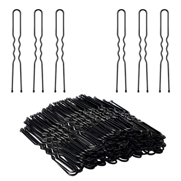 Generic U Shaped Hair Bobby Pins with Storage Box Nonslip & Durable Buns Ballet Hair Clip for Women & Girls (80 Count (Pack of 1)) (Black)