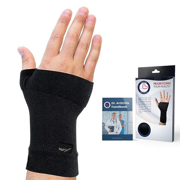 Dr. Arthritis Doctor Developed Copper Infused Wrist Sleeve-Support-Brace-Compression Sleeve, Relief For Wrist Injuries, Sprains and More (Small)