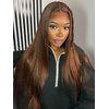 liddywig 24inch Chocolate Brown Human Hair wig 180 Density 13x4 Straight Lace Front Wigs Human Hair Pre Plucked 4# Brown Wig for Women
