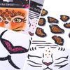 Tiger and Leopard Glitter Face Stickers Set-2Pcs Eye Body Face Tattoo Stickers for Kids Adult Party Makeup Self Adhesive Fake Tattoo Sticker Birthday Cospay Festival Party Supplies (tiger&Leopard)