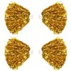 Cheerleading Pom Poms 4 Pack Cheerleader Squad Spirited Fun Pompoms Pom Poms Cheer Poms Hand Flowers Metallic Foil Pompoms for Kids Adults Sports Team Spirit Cheering Party Dance (Gold)